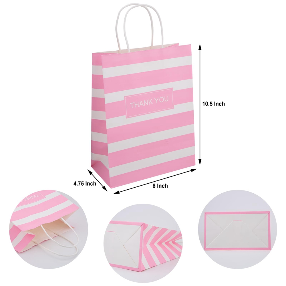Custom Color Accepted Promotion Kraft Paper Thank You Bag for Wedding Party Store