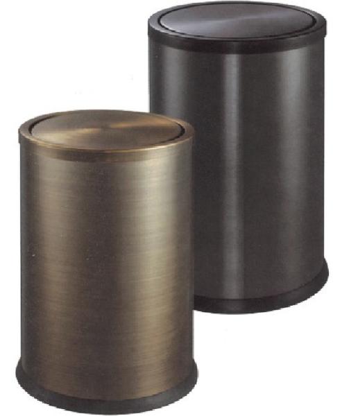 Buy cheap Antique Brass Hotel Waste Bins classical gold Swing Lid Rubbish Bin from wholesalers