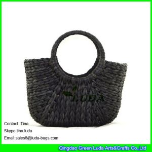 Buy cheap LUDA cute straw hobo bags fashion cornhusk straw black beach bag from wholesalers