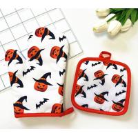 Buy cheap Ribbed Kitchen Oven Glove Printed Cotton Oven Mitts 25*15cm product