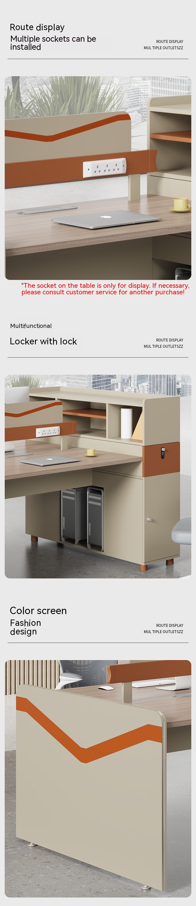 General Commercial Furniture One-Stop Shopping Modern Modular Workstation Staff Table Set