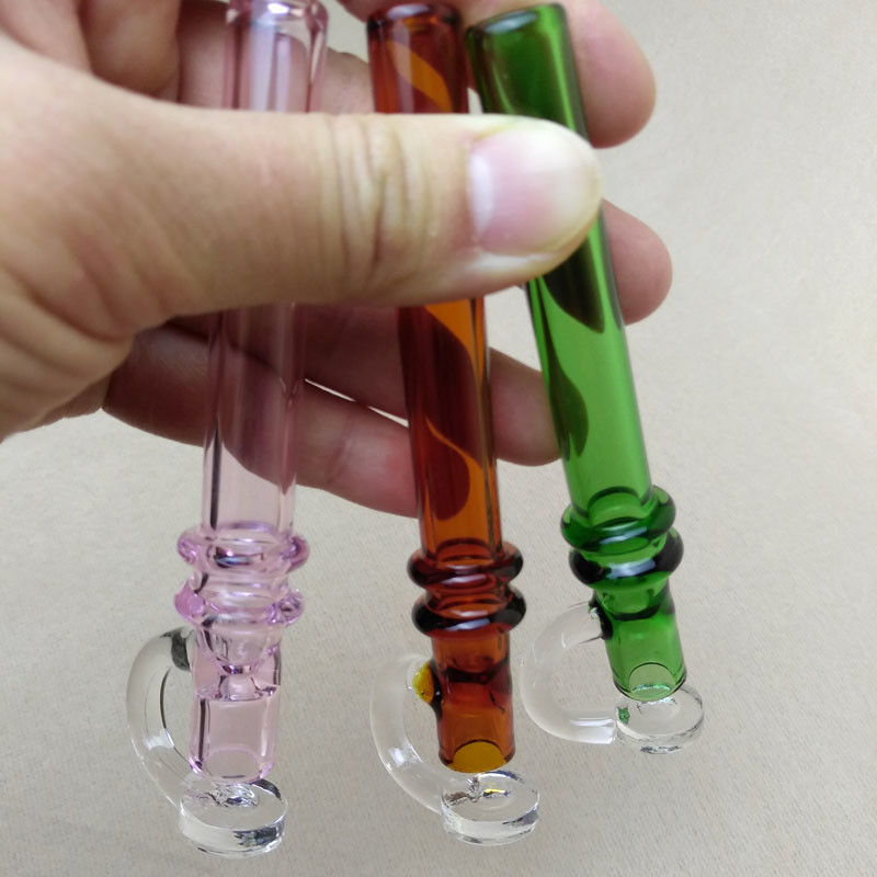 Durable Colorful Pyrex Glass Hand Pipe For Oil 2mm Thickness Lightweight