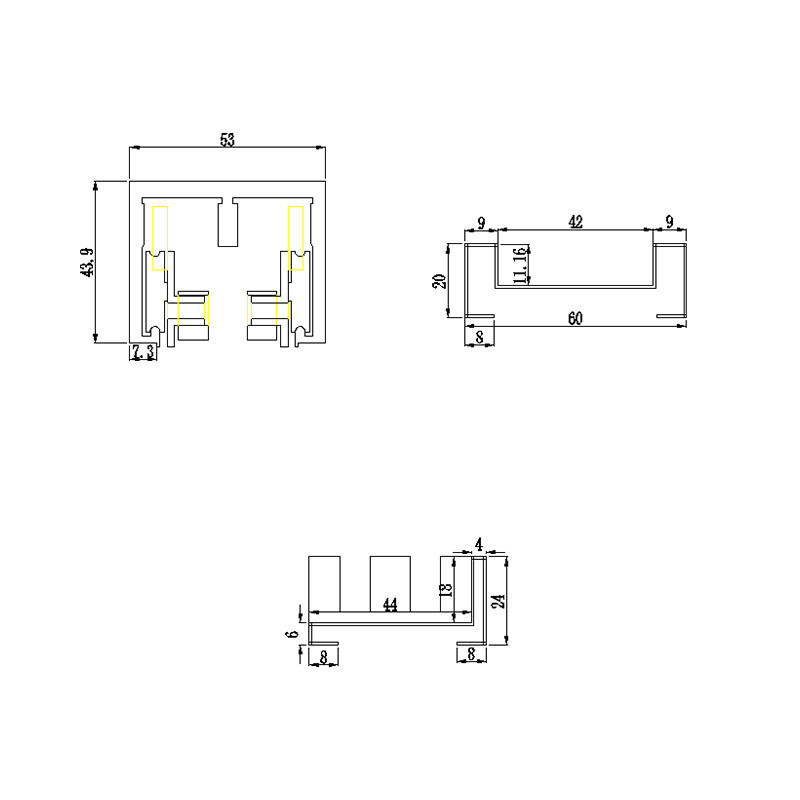 304 Material Stainless Steel Profile Shower Room Sliding Door Frame Corrosion Proof