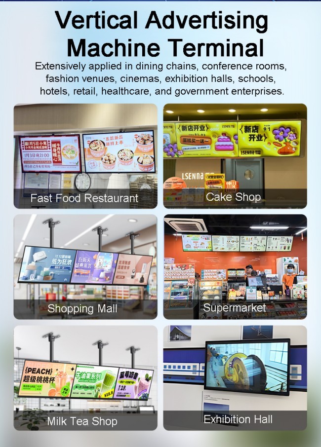 55 Inch Indoor Wall Mounted Window Video Advertising Display Board Digital Advertising Screen