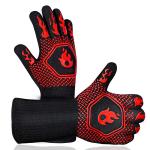 1800°F Extreme Heat Resistant Silicone Non-Slip Oven Gloves, Barbecue, Cooking,