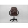 Buy cheap Dark Brown Leather Office Chair , Middle Back Executive Computer Chair With Nylon Armrest from wholesalers