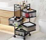 Light Duty Multilayer Rotate Storage Shelf Floor Living Room Snacks