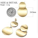 2.5cm Double Round Stainless Steel Teardrop Earrings Niche Jewellery