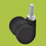 Buy cheap thread stem casters double wheels,pure black caster 30mm from wholesalers