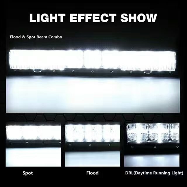 4x4 4WD Offroad Driving light 22" 120W 40LEDs Light Bar 7D lens with cross DRL