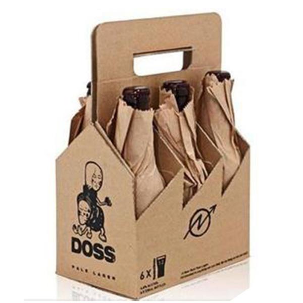 Recyclable Embossing Beer Bottle Paper Box With BC Flute Corrugated Pallet