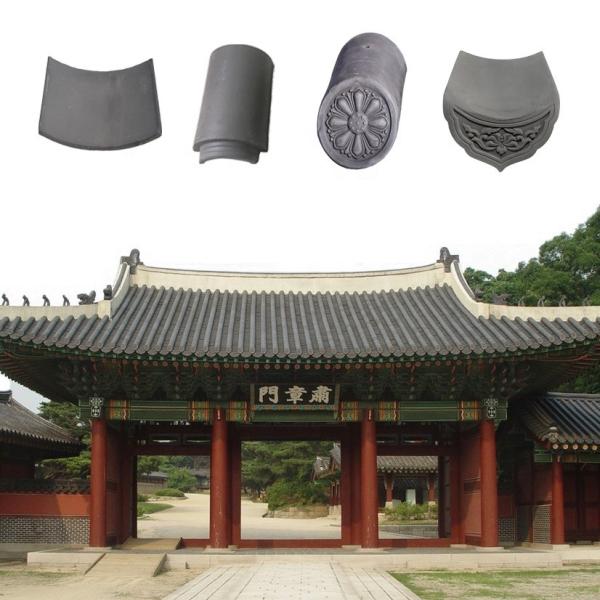 180*180mm Compressive Strength 1500N Chinese Roof Tiles for Buddhist Temple