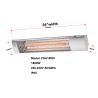 Buy cheap IP65 1800W Electric Patio Heater Infrared Radiant Heat Carbon fiber heating element Wall-Mounted/free standing outdoor from wholesalers