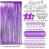 Buy cheap Birthday Party Decoration Balloon Set Purple Balloon Rain Curtain Silver Happy Birthday Balloon Supplies Set from wholesalers