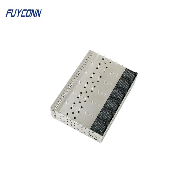 240 Pin SFP+ Fiber Optic Connector 2x6 Dual Port with Light Pipe