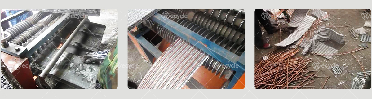 200-300kg/h AC Radiator Recycling Plant Copper Aluminum Tube Cutting Machine