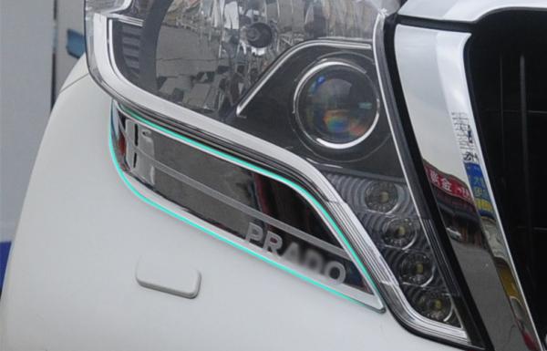 Professional Chrome Headlight Bezels / Car Headlight Covers For Toyota Prado
