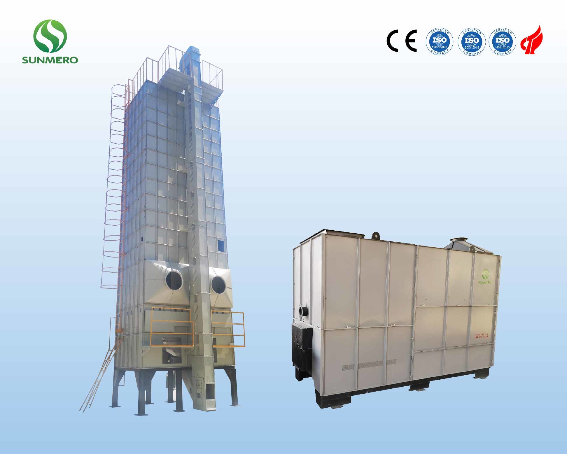 220V Wear Resistant Paddy Grain Dryer , Rice Mechanical Dryer 15T For Wheat