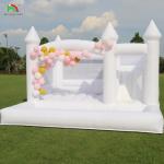 Commercial White Inflatable Bounce Castle House Kids Water Slide With Ball Pit