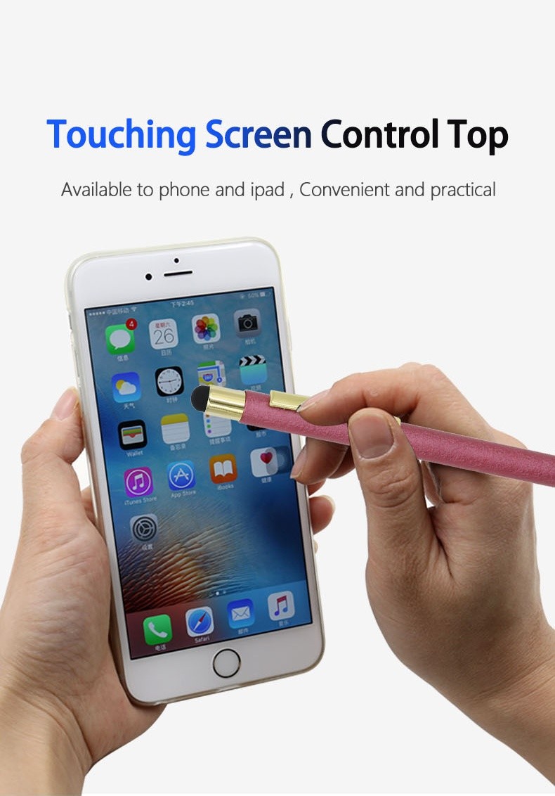 Glitter Press Style Ball Pen Touch Screen Metal Patterned Paint Ballpoint Pen
