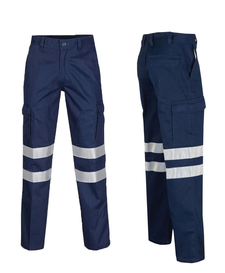 Reflective Strips Workwear Uniform For Construction Sites, Railway Docks Labor Protection