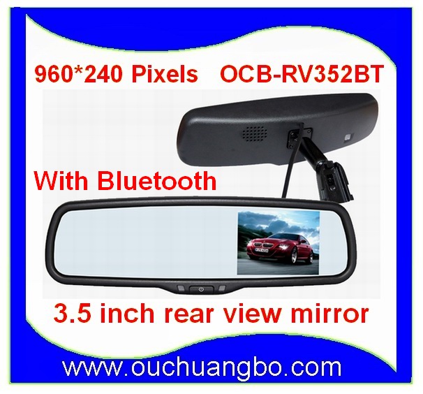 Ouchuangbo 3.5 inch digital display Rear view mirror High resolution pictures Built-in Bluetooth OCB-RV352BT
