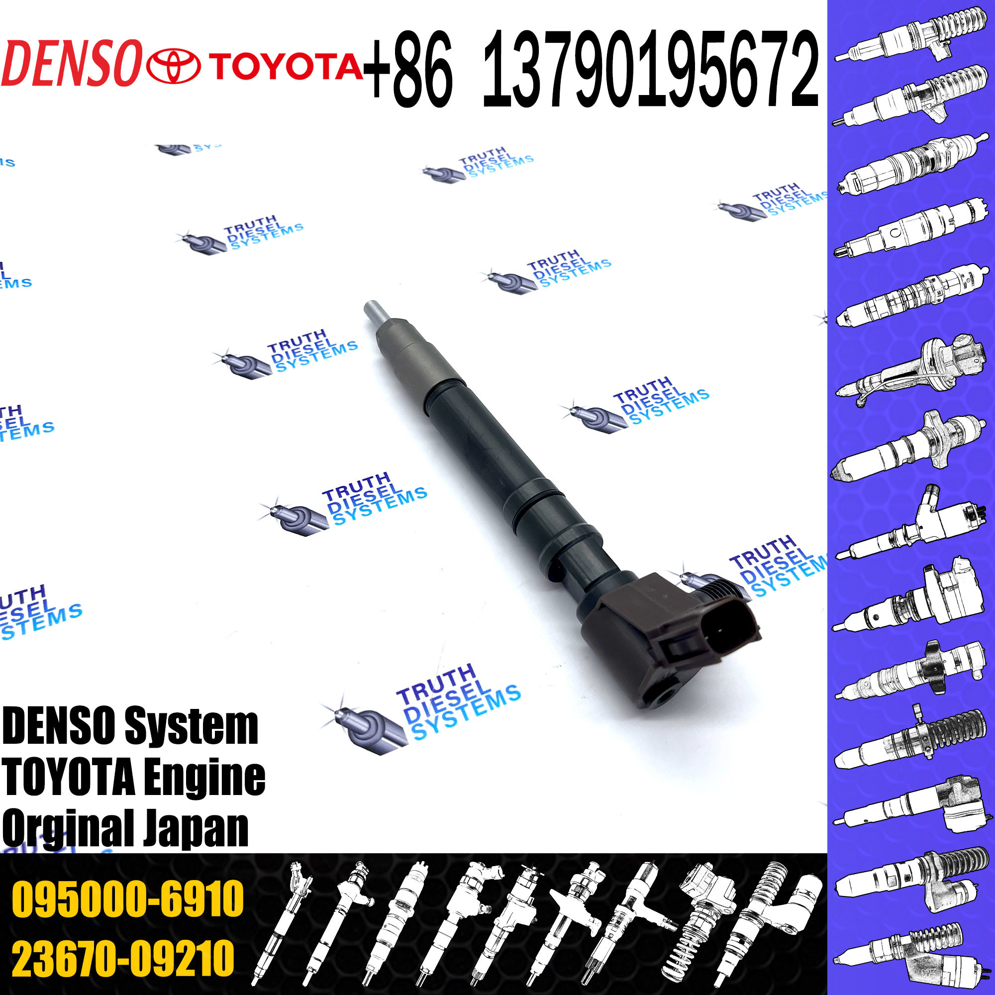 Genuine Common Rail Fuel Injector 095000-6230 095000-7640 095000-7280 095000-6910 For TOYOTA 23670-0R170 23670-09140