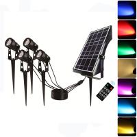 Buy cheap 80lm/W 500mA RGB Solar Garden Lights Landscape Lampx4 20Hrs Discharge product