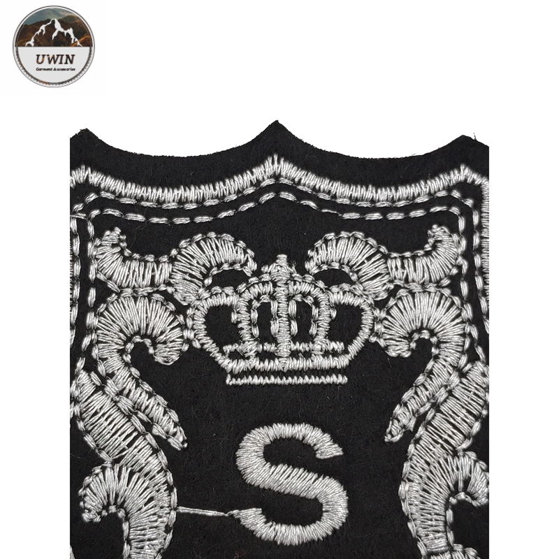Royal Exquisite Embroidered Logo Badges With Merrowed Border / Heat Cut Border