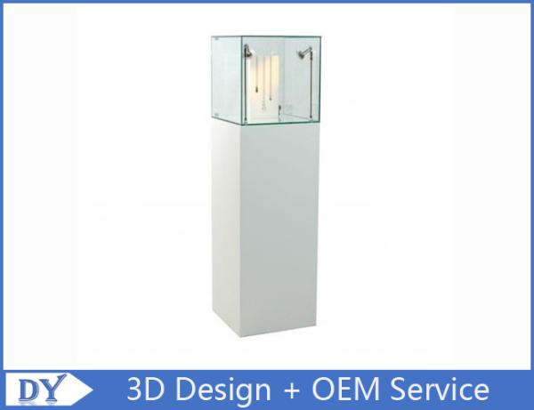 Buy cheap Museum Exhibition Custom Glass Jewelry Display Case With Wooden Base from wholesalers