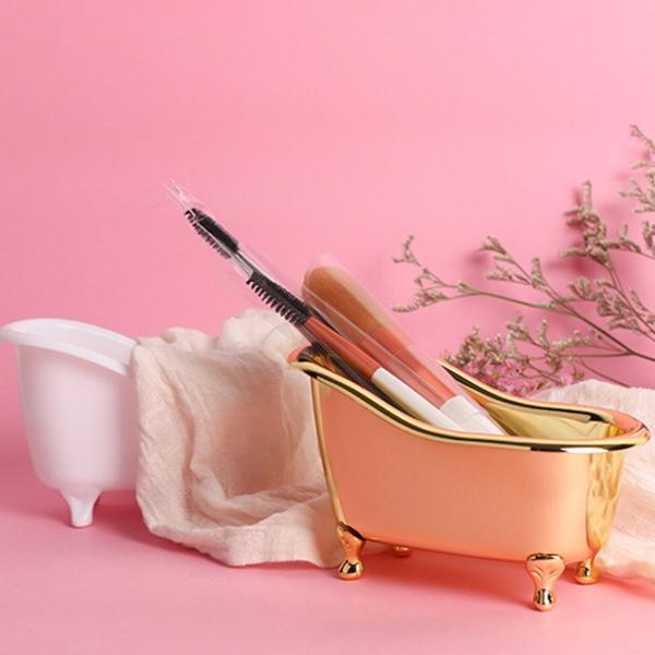 Buy cheap Gold / Red / Pink Mini Plastic Bathtub Container High Durability For Brush from wholesalers