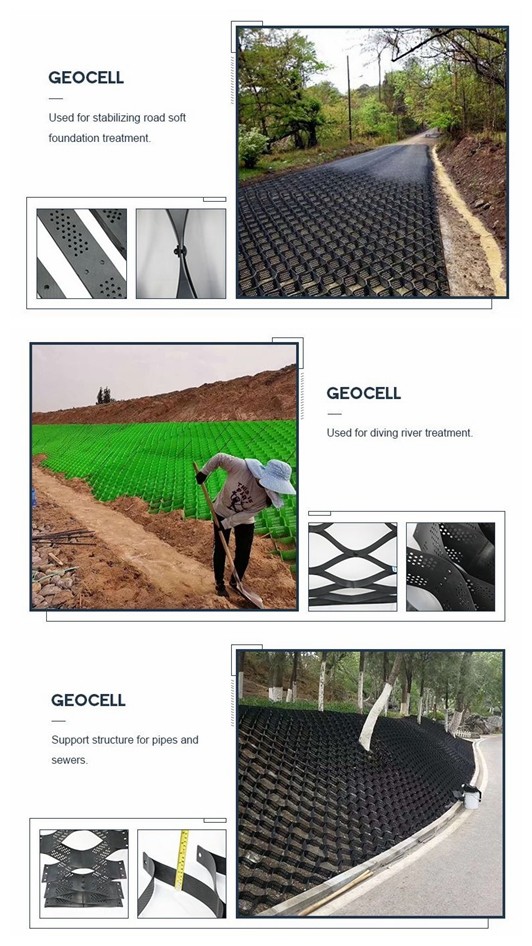 Plastic HDPE Geocelda Geocell Road Cellular Confinement System Erosion Control