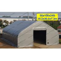 Buy cheap Temporary Curved Aircraft Tent Aluminum Frame Gray PVC Cover 10 x 30m product
