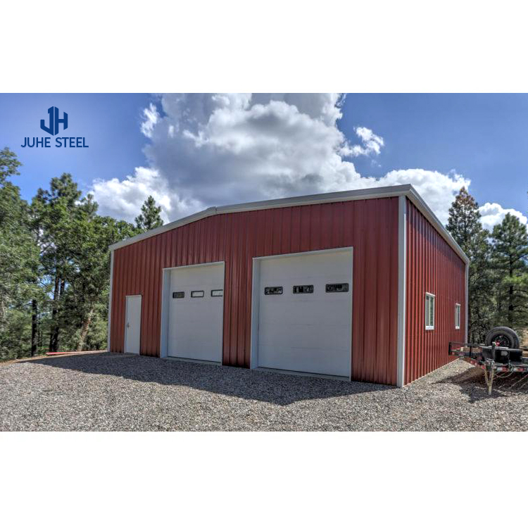 Metal Structure 2 Car Garage Shelter for Outdoor Steel Structural Steel Frame Workshop