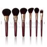 Buy cheap Customizable Logo 7pcs Face Makeup Brush Set Red Wine Wooden Vegan Natural Hair from wholesalers