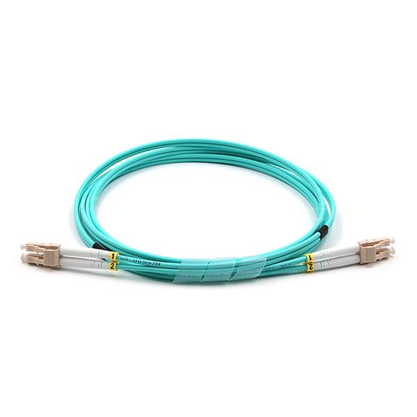 Indoor LC UPC To LC UPC Fiber Optic Patch Cable Duplex Armored OM3 Multimode