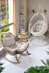Water Proof PE Rattan Lounge Relax Rocking Chair For Balcony