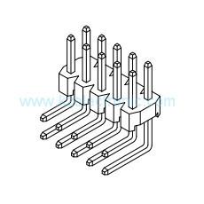Buy cheap Male 2.0mm double row right angle electrical connector from wholesalers