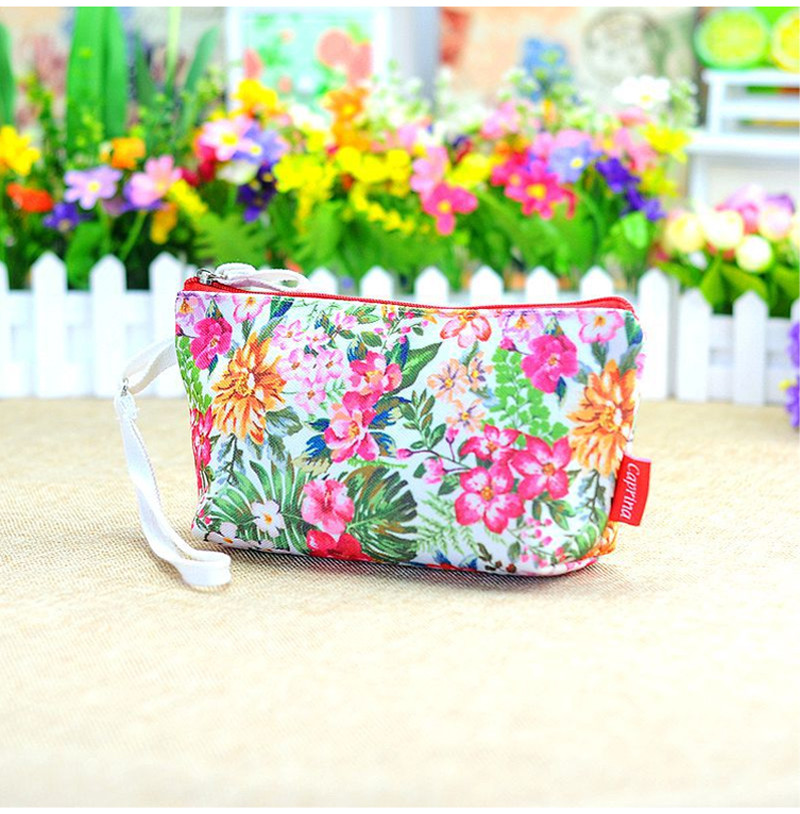 Biodegradable Printed Polyester Cosmetic Bag With Handle