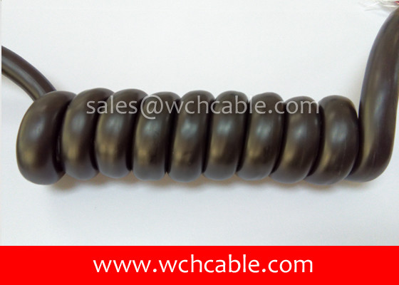 UL Spring Cable, AWM Style UL22051 22AWG 3C VW-1 90°C 600V, PVC / TPE