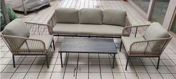 Buy cheap Outdoor Full Steel Polyester Rope Cushion Sofa Furniture Set from wholesalers