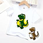 Kids Short Sleeved Cotton Sequins Summer Clothing Double Sided Color Changing