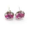 Buy cheap 925 Silver Jewelry 8mmx10mm Oval Pink Cubic Zircon Earrings (PSJ0433) from wholesalers