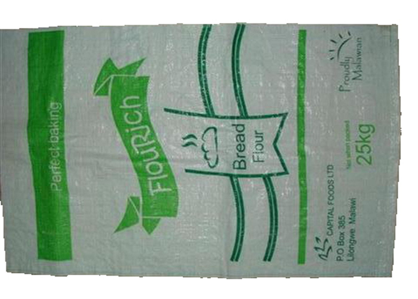 Anti Slip White Polypropylene Flour Packaging Bags , Printed Flour Sacks 50kg