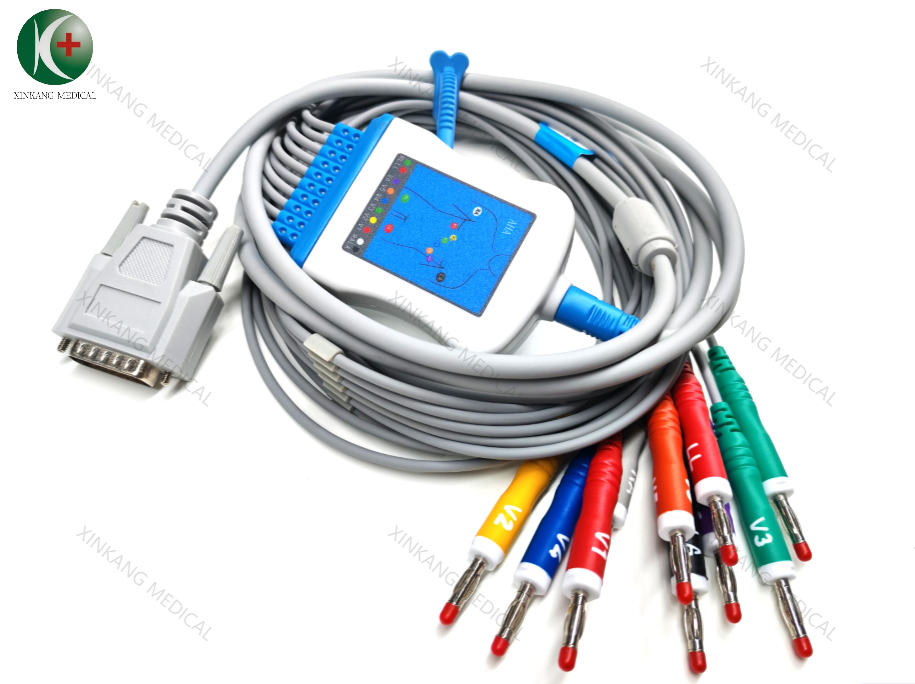 Buy cheap Compatible NihonKohden DB15 pin EKG Cable Banana AHA from wholesalers