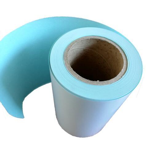 Buy cheap HM2233L Top Thermal Paper Adhesive Label Material Top Thermal Hotmelt Glue Blue Glassine Liner from wholesalers