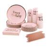 Buy cheap Pink Gold Pink Paper Plates And Cups Napkins from wholesalers