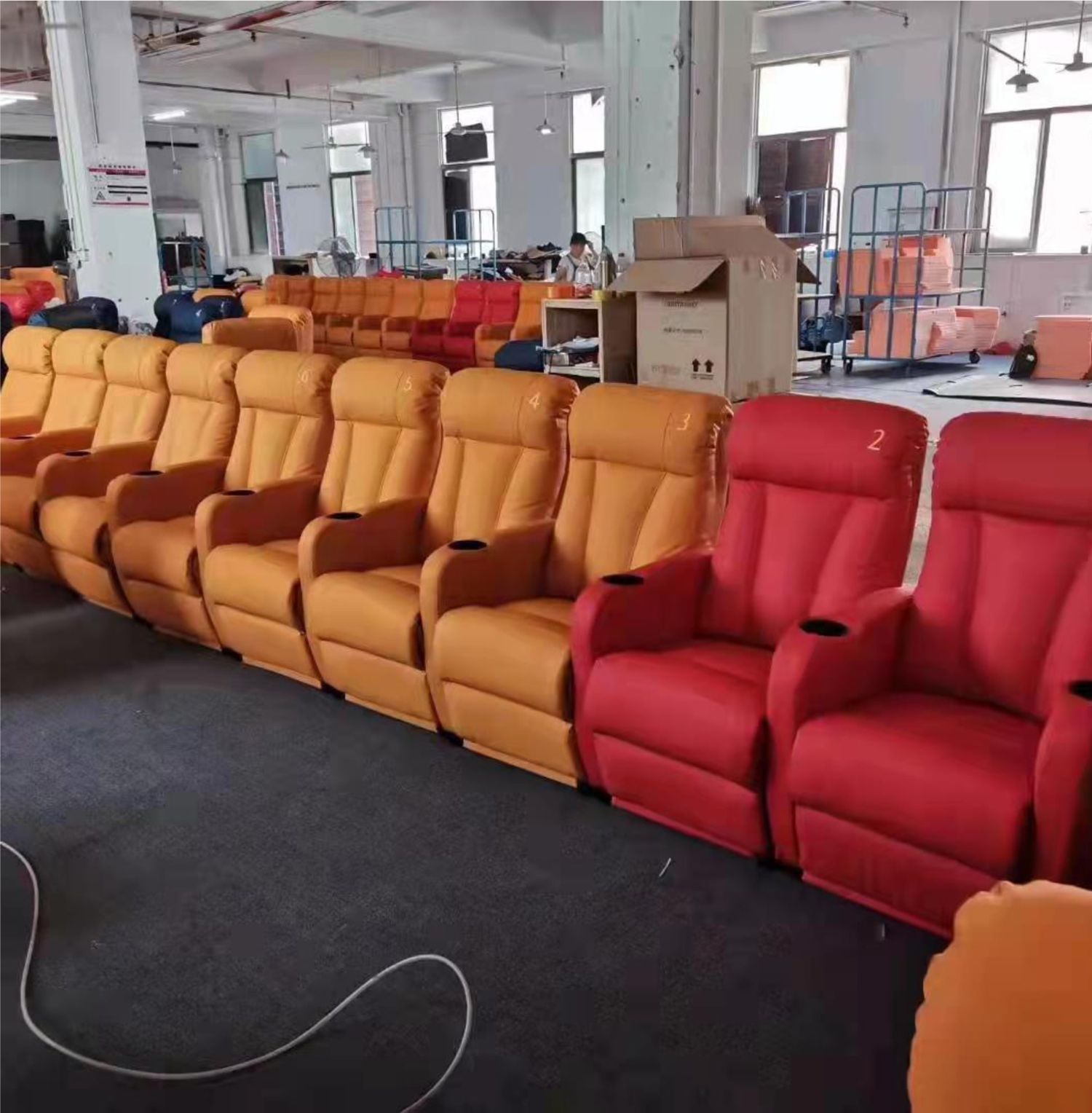 Mail Packing N Genuine Leather Home Theater Chair Hotel Cinema Seat Luxury Cinema Sofa