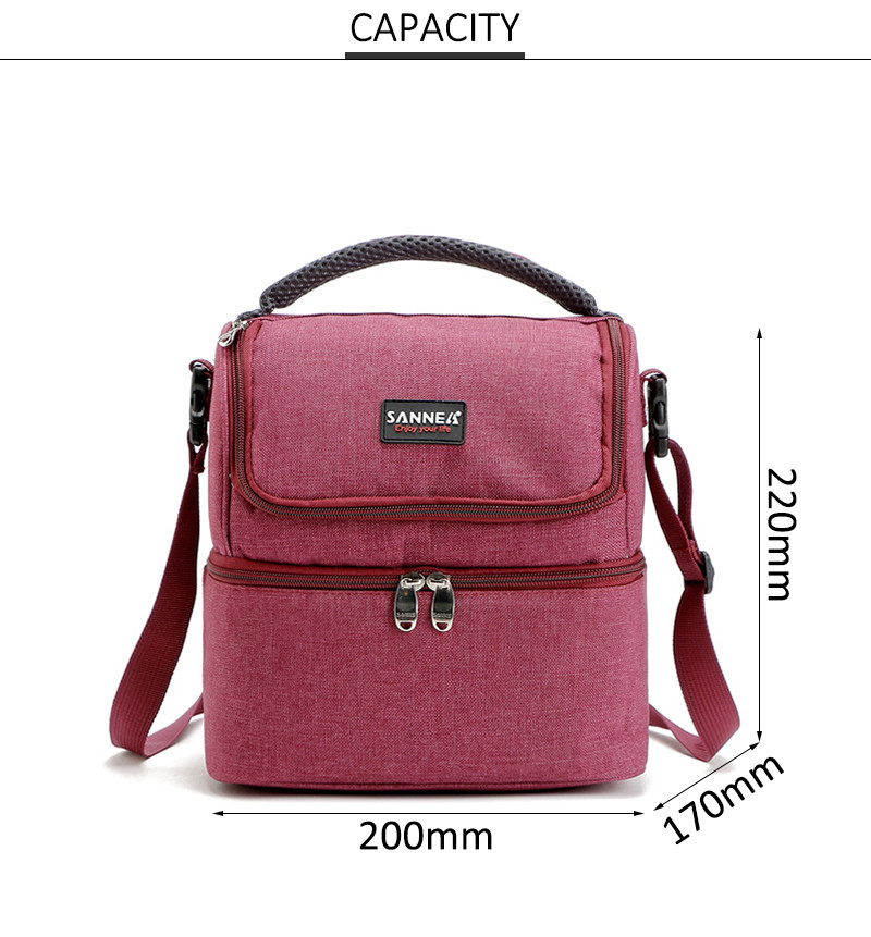 L20*D17cm 400D Oxford Insulated Lunch Cooler Bags