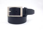 Classic Mens Casual Leather Belt With Single Prong Buckle Silver Color
